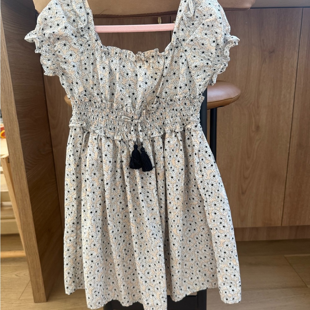 Mayoral Cream and Black Floral Kids Dress